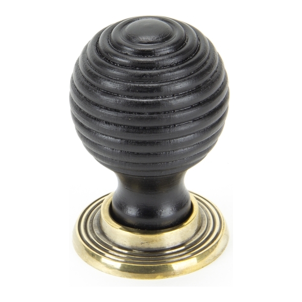 83872  38mm  Ebony & Aged Brass  From The Anvil Beehive Cabinet Knob