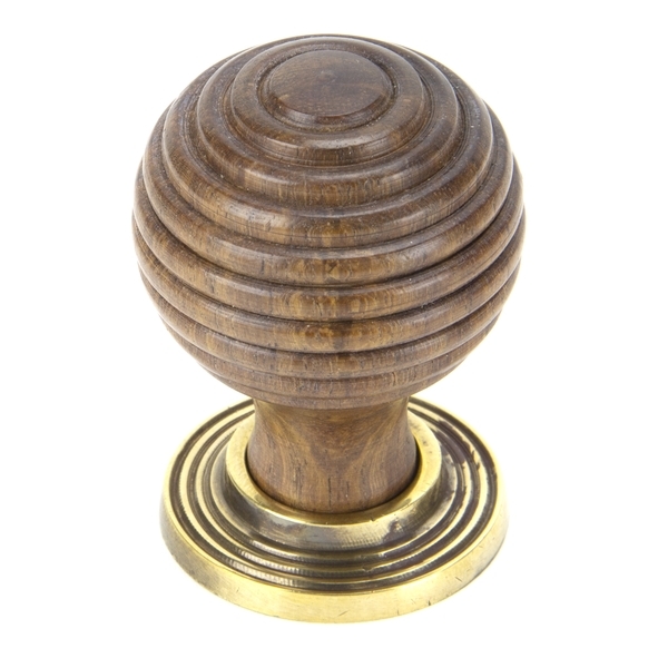 83875  35mm  Rosewood & Aged Brass  From The Anvil Beehive Cabinet Knob