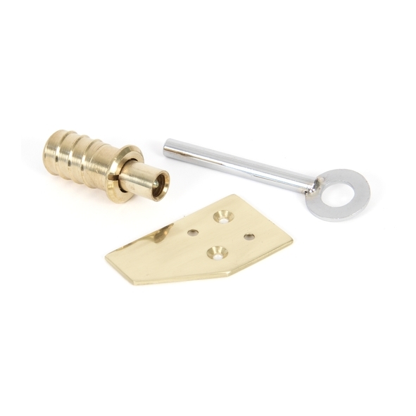 90271 • 28 x 16mm • Polished Brass • From The Anvil Key-Flush Sash Stop
