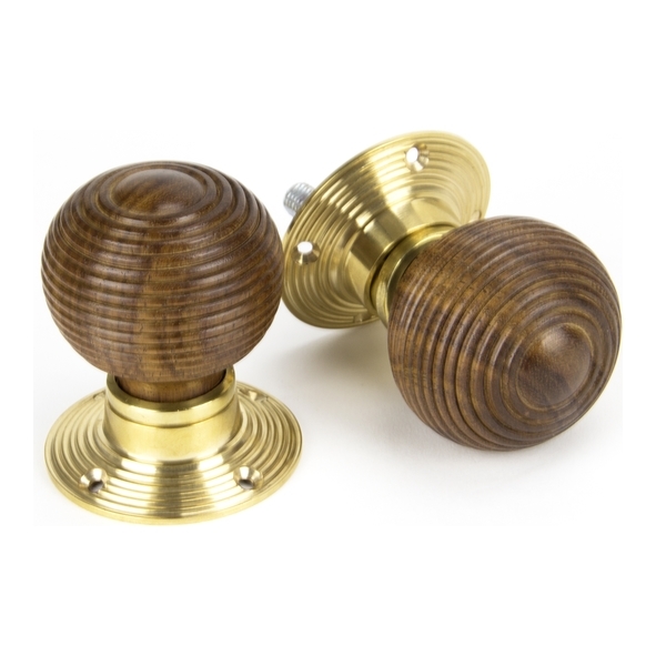 91792  54mm  Rosewood & Polished Brass  From The Anvil Cottage Mortice/Rim Knob Set