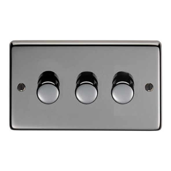 91813  146 x 86 x 7mm  Black Nickel  From The Anvil Triple LED Dimmer Switch