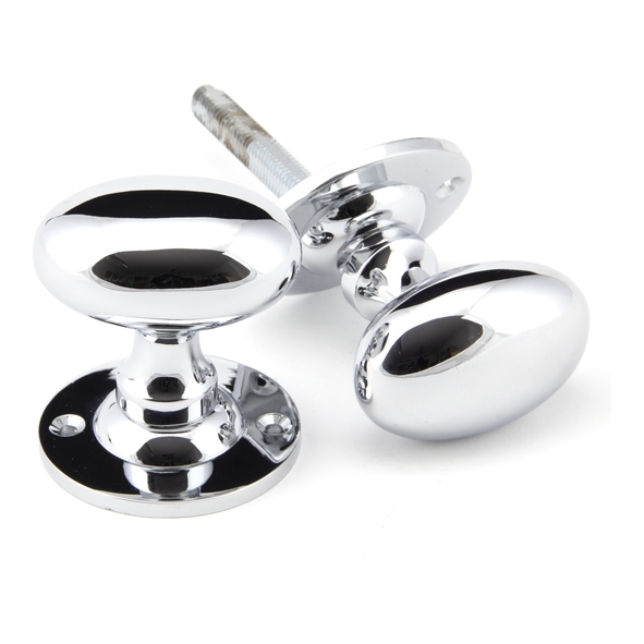 91975  57 x 40mm  Polished Chrome  From The Anvil Oval Mortice/Rim Knob Set