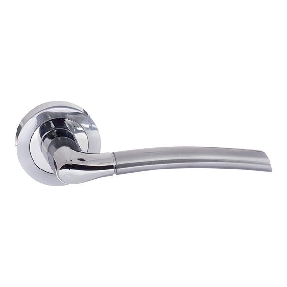ECO10SCPC  Satin / Polished Chrome  Eco Swell Levers On Round Roses