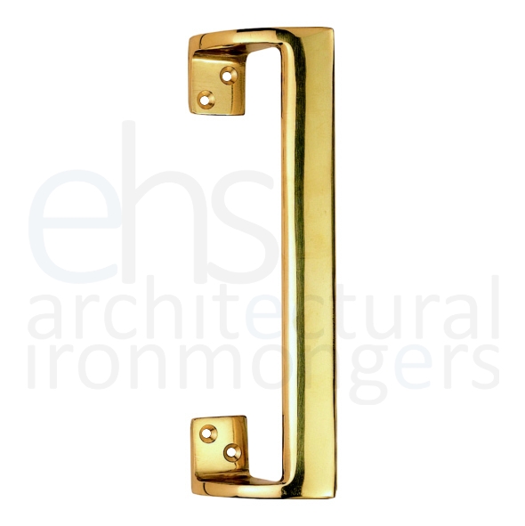 AA90  230mm  Polished Brass  Carlisle Brass Modern Cranked Face Fixing Pull Handle