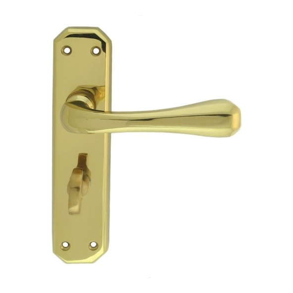 DL412  Bathroom [57mm]  Polished Brass  Carlisle Brass Eden Levers On Backplates