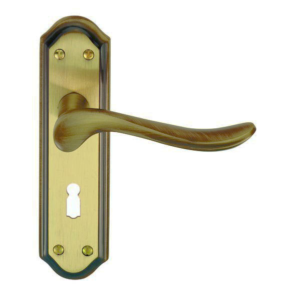 DL450FB  Standard Lock [57mm]  Florentine Bronze  Carlisle Brass Lytham Levers On Short Backplates