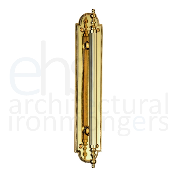 DL611  300 x 55mm  Polished Brass  Carlisle Brass Chesham Pull Handle On Backplate