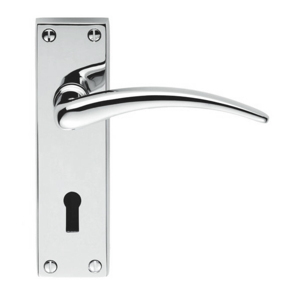 DL64CP  Standard Lock [57mm]  Polished Chrome  Carlisle Brass Wing Levers On Backplates