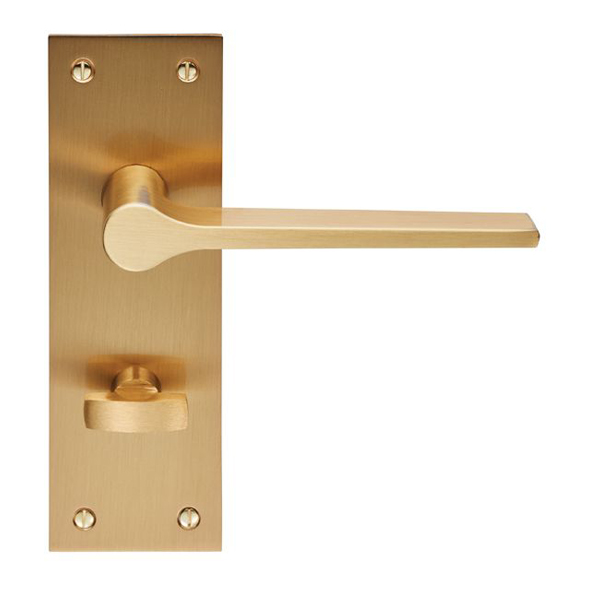 EUL023SB  Bathroom [57mm]  Satin Brass  Carlisle Brass Finishes Velino Levers On Backplates