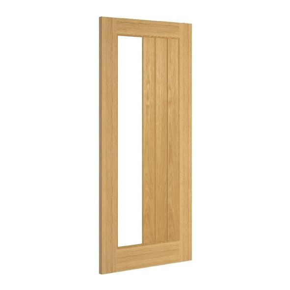 40ELYGCSLX726FSC  2040 x 726 x 40mm  Deanta Internal Oak Ely Prefinished 1 Side Light Door [Clear Glazed]