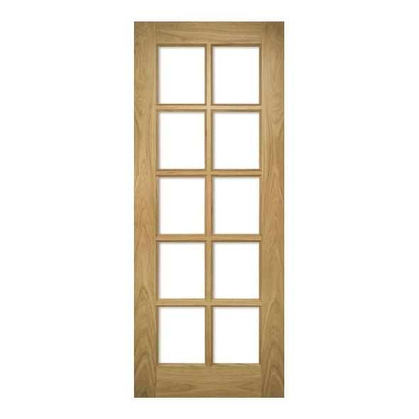 Deanta Internal Unfinished Oak Bristol Doors [Clear Bevelled Glass]