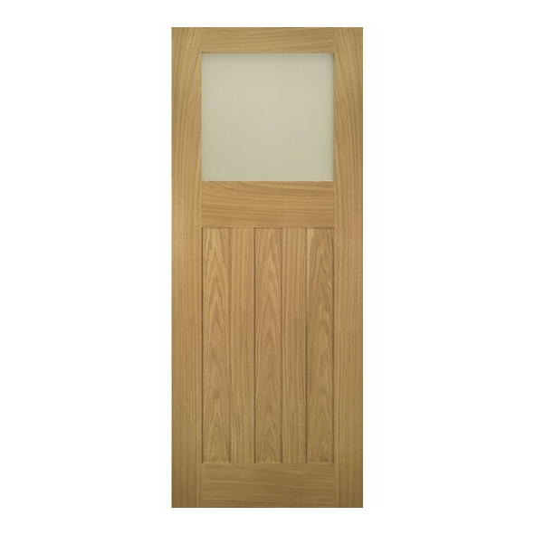 Deanta Internal Unfinished Oak Cambridge Doors [Obscure Glass]