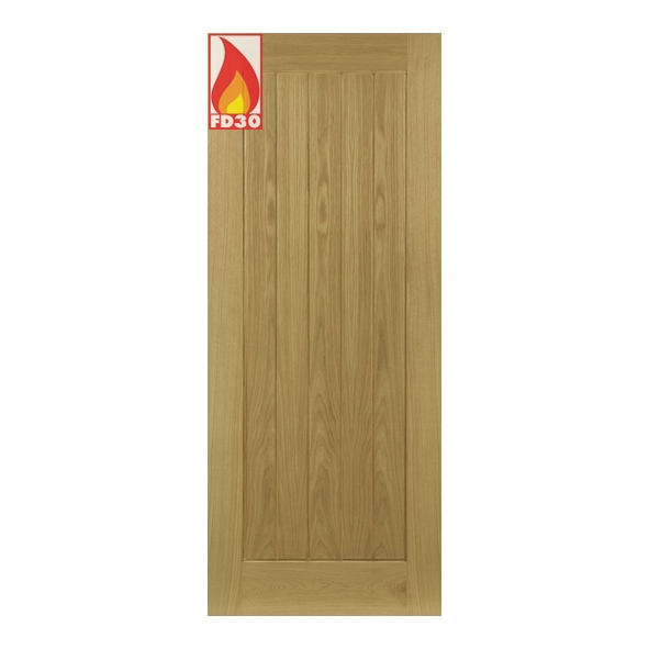 45ELYF/DX626FSC  2040 x 626 x 45mm  Deanta Internal Oak Ely Prefinished FD30 Fire Door