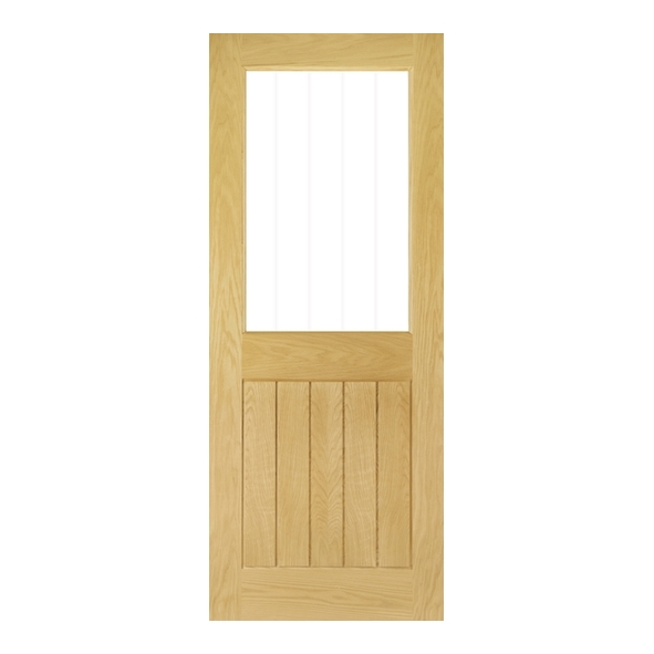 Deanta Internal Oak Ely 1 Light Pre-Finished Doors [Clear Etched Glass]
