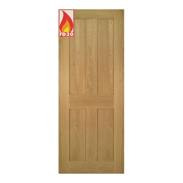 45DINGF/DUNX610  1981 x 610 x 45mm [24]  Deanta Internal Unfinished Oak Eton FD30 Fire Door