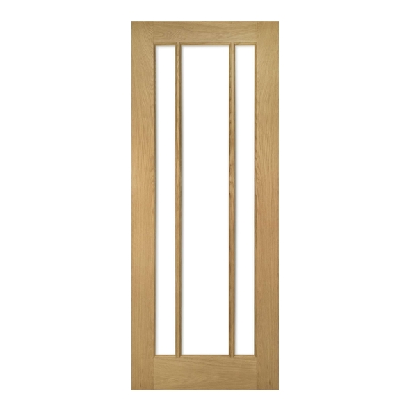 Deanta Internal Unfinished Oak Norwich Doors [Clear Bevelled Glass]