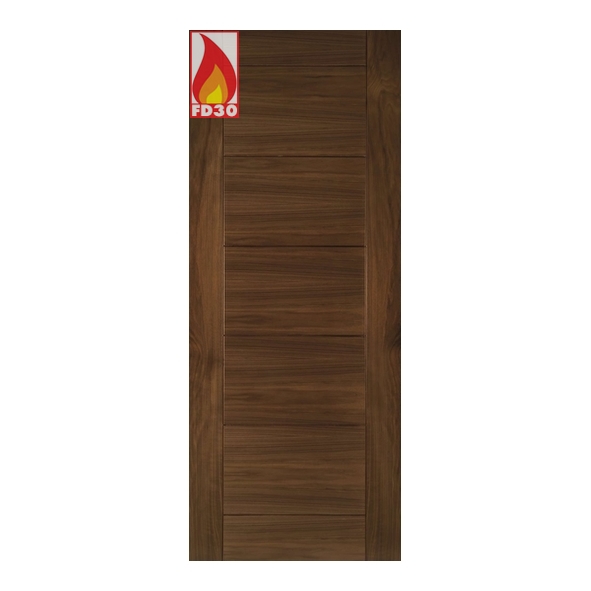 45UK12WF/DX826FSC  2040 x 826 x 45mm  Deanta Internal Walnut Seville Prefinished FD30 Fire Door