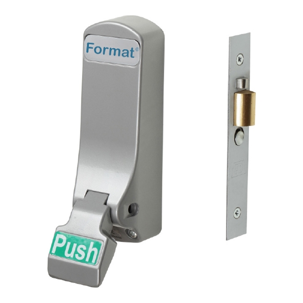5306-47 • c/w Lock Case • Silver Powder Coated • Format Push Pad Panic Actuator
