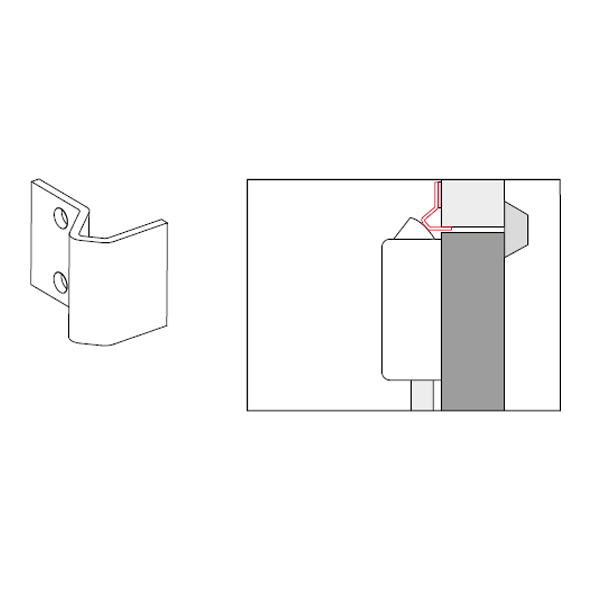 3401-09 • Electro Galvanised • Format Panic Bolt Flush Frame Vertical Pullman Latch Keeper