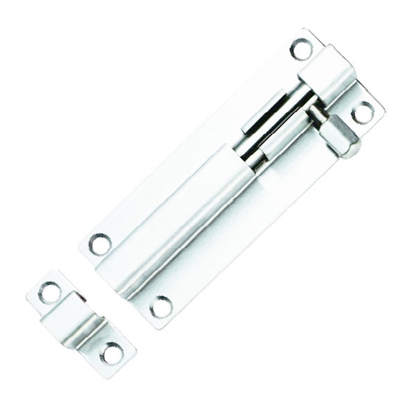 BBT1100BSS • 100 x 39mm • Polished Stainless • Grade 304 Fire Rated Straight Barrel Bolt
