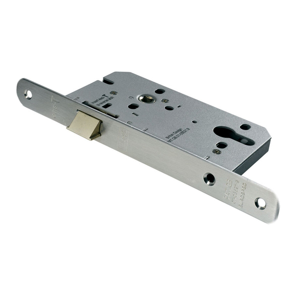 DLE7255NLSSS/R  085mm [055mm]  Satin Stainless  Radius  Contract Euro Standard Nightlatch Case