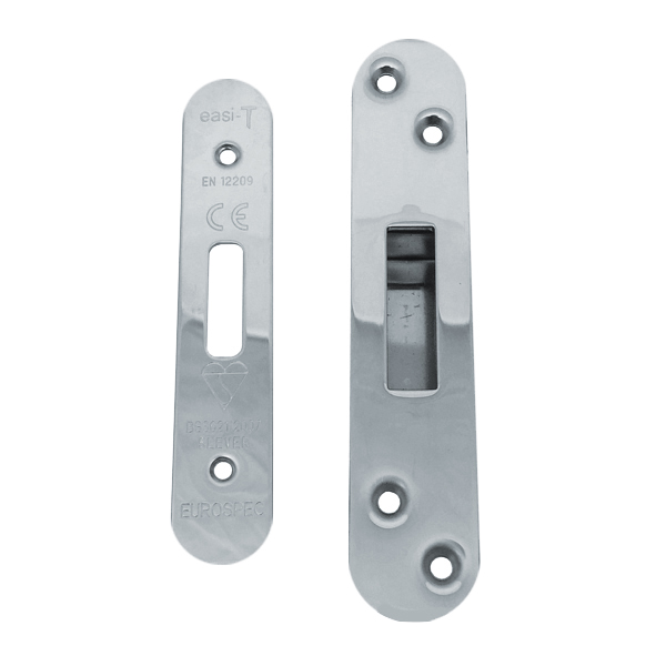 FSF5012BSS/R  Radiused Forend & Striker  Polished Stainless  For BS3621 Insurance 5 Lever Deadlock