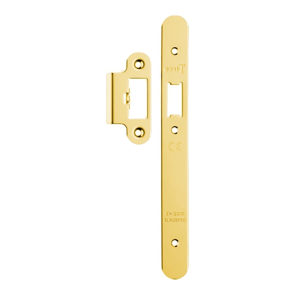 FSF5016PVD/R  Radiused Forend & Striker  PVD Brass  For Architectural Euro Standard Latch