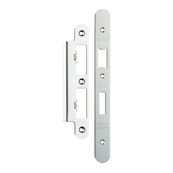 FSF5017BSS/R  Radiused Forend & Striker  Polished Stainless  For Architectural Euro Standard Sash & Bath Locks