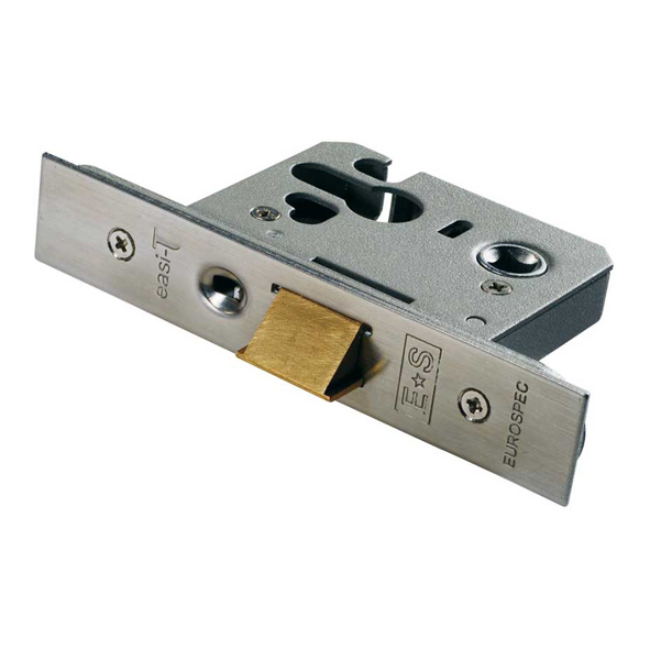 MCN5025SSS  064mm [044mm]  Satin Stainless  Square  Architectural Compact Euro Cylinder Nightlatch Case
