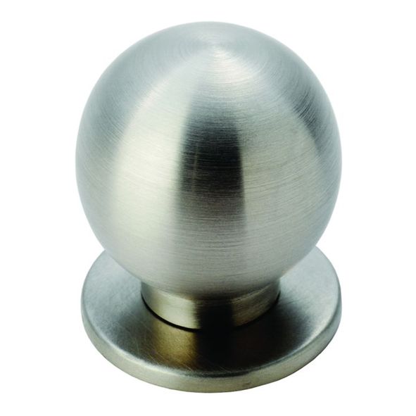 FTD425ASS  25 x 25 x 29mm  Satin Stainless  Fingertip Design Ball With Loose Rose Cabinet Knob