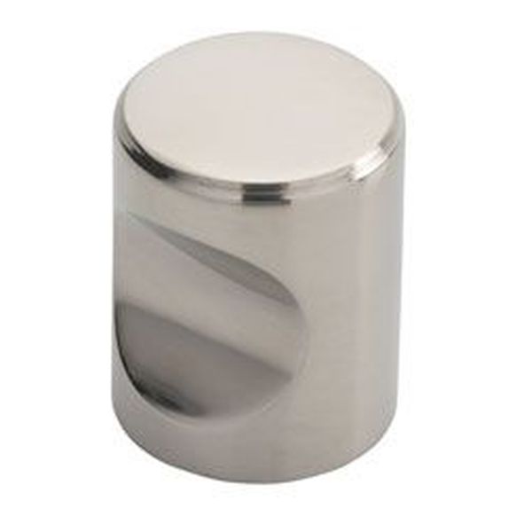 FTD430APS  16 x 16 x 20mm  Polished Stainless  Fingertip Design Cylindrical Cabinet Knob