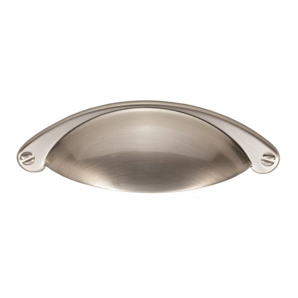 FTD555SN  64 x 104 x 25mm  Satin Nickel  Fingertip Design Traditional Cabinet Cup Handle