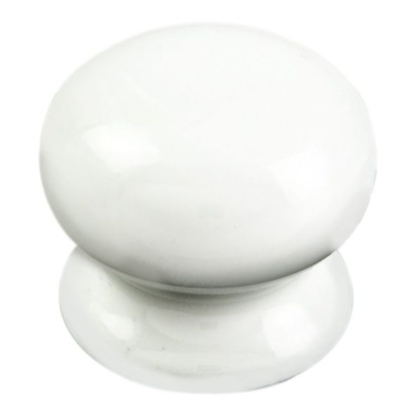 FTD620APWH  30 x 27 x 27mm  White Porcelain  Fingertip Design Bun Porcelain Cabinet Knob