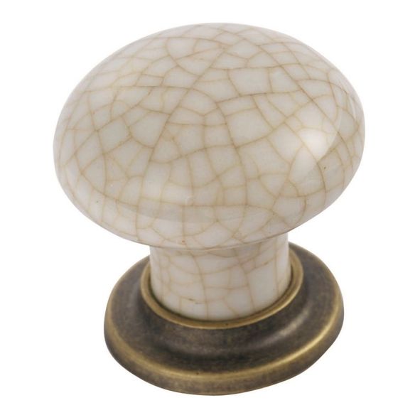 FTD630AFBIC  37 x 28 x 35mm  Florentine Bronze / Ivory  Fingertip Design Bun Porcelain With Loose Rose Cabinet Knob
