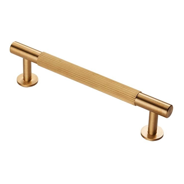 FTD710BSB  128 c/c x 158 x 12 x 36mm  Satin Brass  Fingertip Design Lines Cabinet Pull Handle