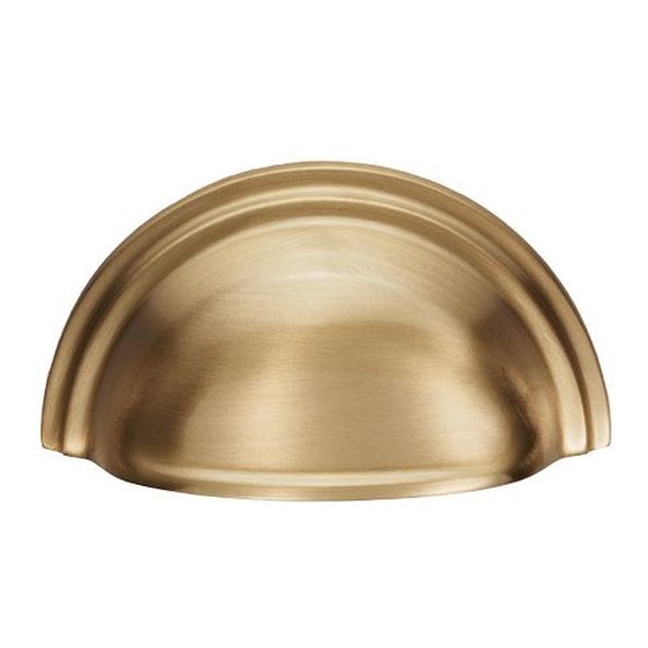 C47SB  76 x 92 x 25mm  Satin Brass  Fingertip Design Victorian Cabinet Cup Handle