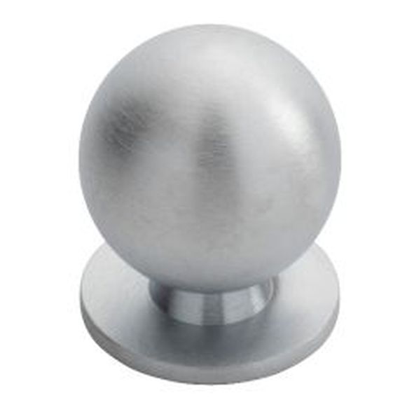 CH6DSC  30 x 30 x 38mm  Satin Chrome  Fingertip Design Ball Cabinet Knob
