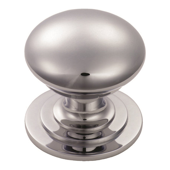 M47ACP  25 x 25 x 25mm  Polished Chrome  Fingertip Design Victorian Fixed Rose Cabinet Knob