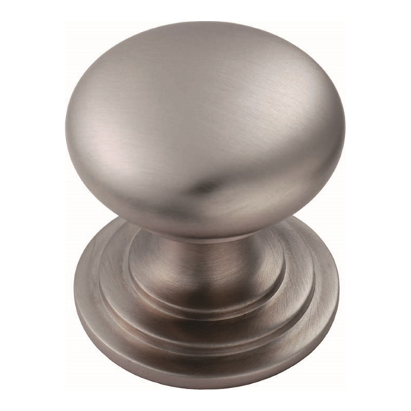 M47ASSE  25 x 25 x 25mm  Simulated Satin Stainless  Fingertip Design Victorian Fixed Rose Cabinet Knob