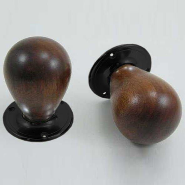 DKF085DWC-BLK  Rosewood / Black  Timber Tulip Knobs On Round Roses