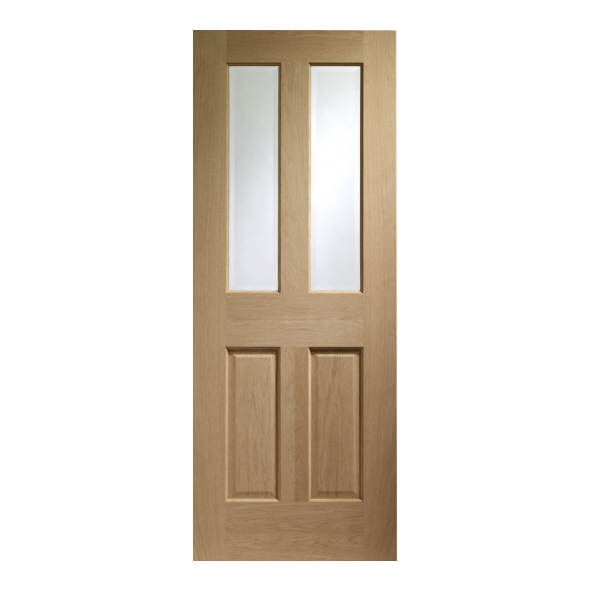 XL Joinery Internal Unfinished Oak Malton Doors [Clear Bevelled Glass]