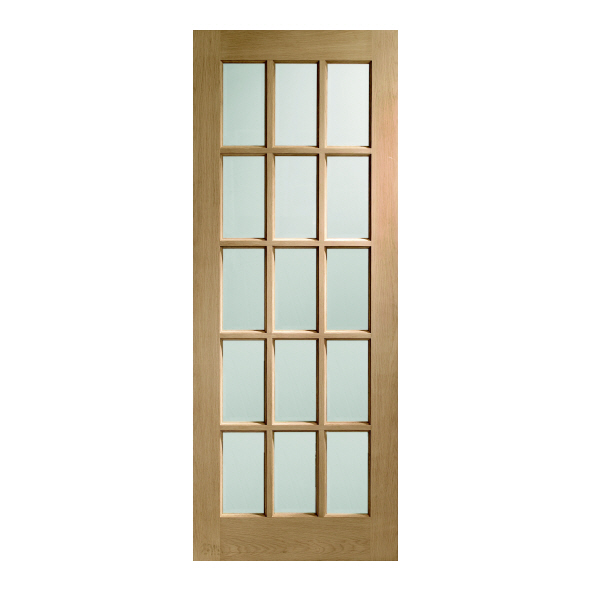 XL Joinery Internal Unfinished Oak SA77 Doors [Clear Bevelled Glass]