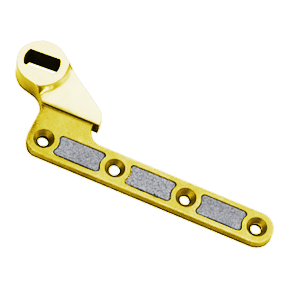X052-PB  Polished Brass  Single Action Floor Spring Bottom Strap Only