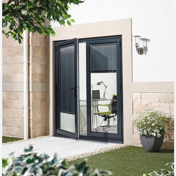 LPD External Prefinished Anthracite Grey Aluvu French Doors