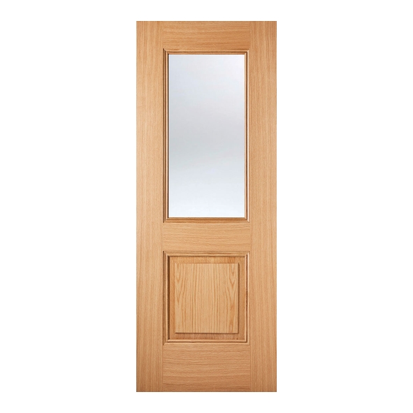 LPD Internal Prefinished Oak Arnhem Doors [Clear Bevelled Glass]