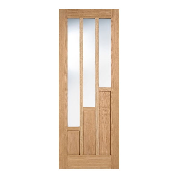 LPD Internal Unfinished Oak Coventry Doors [Clear Glass]