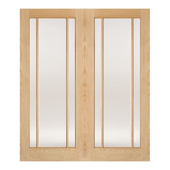 LPD Internal Unfinished Oak Lincoln Door Pairs [Clear Glass]