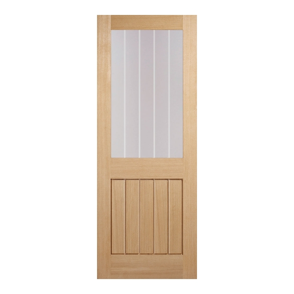 LPD Internal Prefinished Oak Mexicano Half Doors [Clear Etched Glass]
