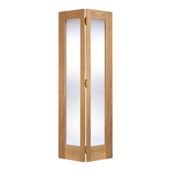 LPD Internal Unfinished Oak Pattern 10 Bi-Fold Doors [Clear Glass]