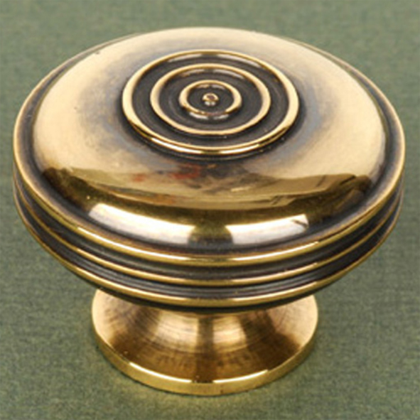 CBlo2-AB  41 x 27mm  Aged Brass  Bloxwich Cabinet Knob